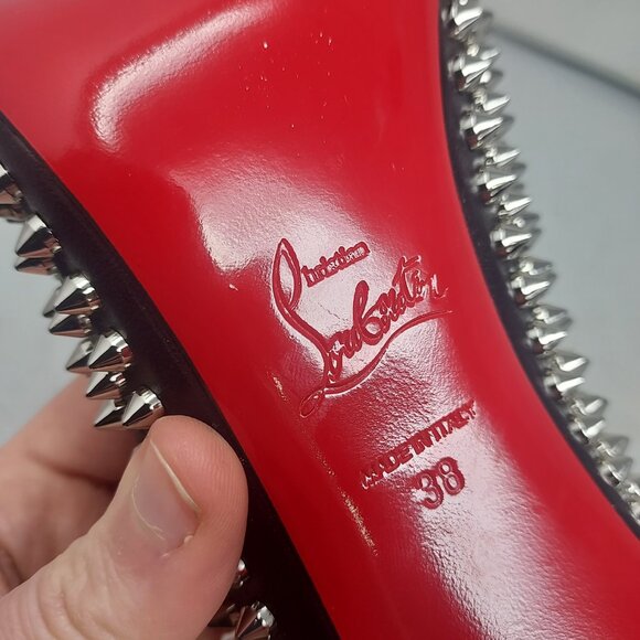 Christian Louboutin Black Condora Leather Spike Stud Pump - Picture 4 of 10